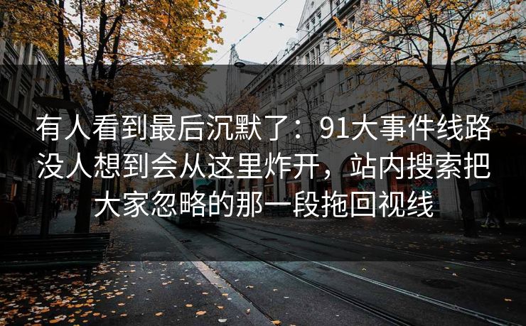 有人看到最后沉默了：91大事件线路没人想到会从这里炸开，站内搜索把大家忽略的那一段拖回视线