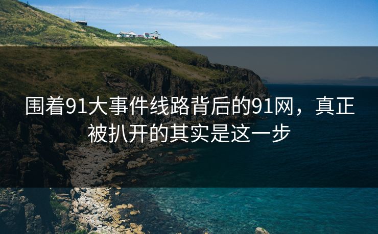 围着91大事件线路背后的91网，真正被扒开的其实是这一步