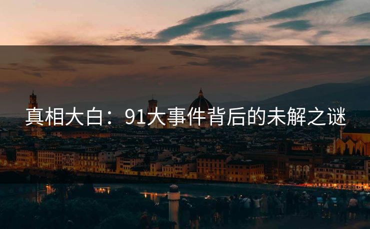 真相大白：91大事件背后的未解之谜